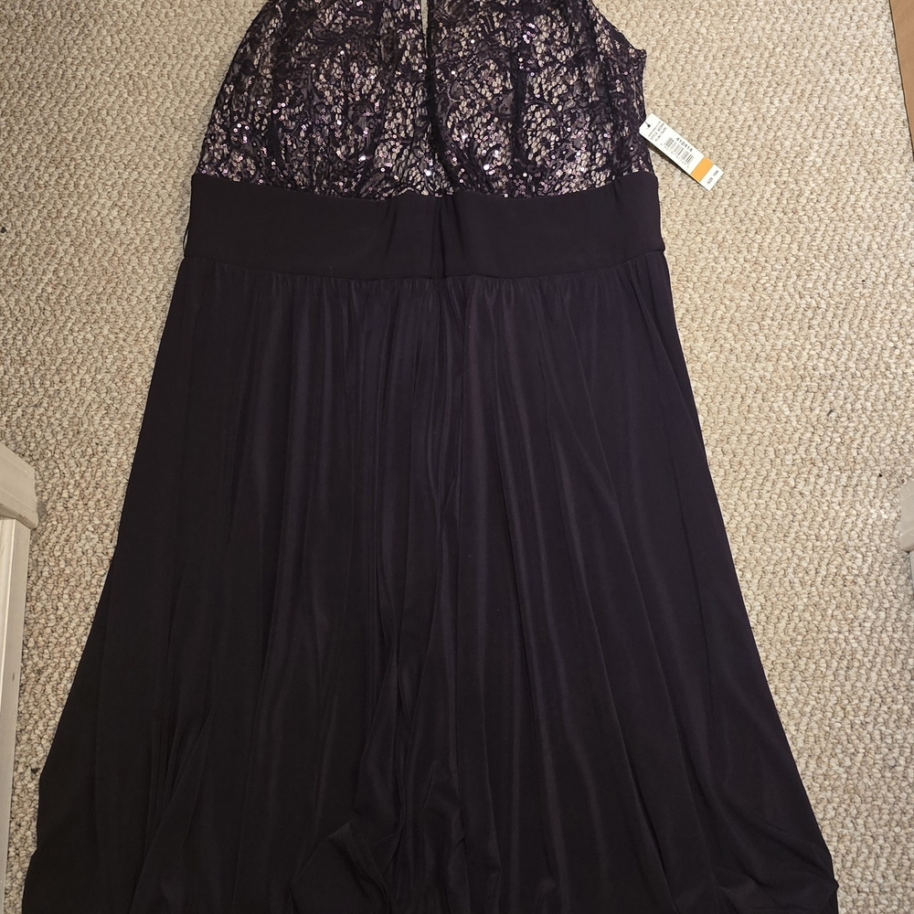 R&M Richards Black and Purple Maxi Skirt